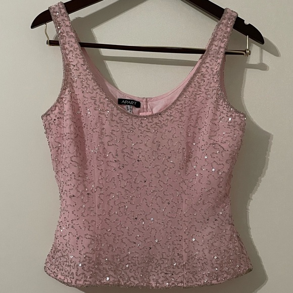 Apart Pink Sequin Tank Top - Picture 1 of 5